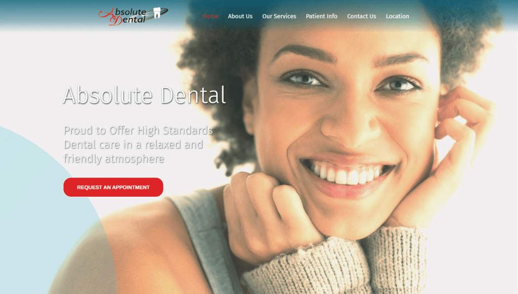 Absolute Dental, Vindiweb Ltd - Web Design Tauranga, Custom development, SEO + Marketing