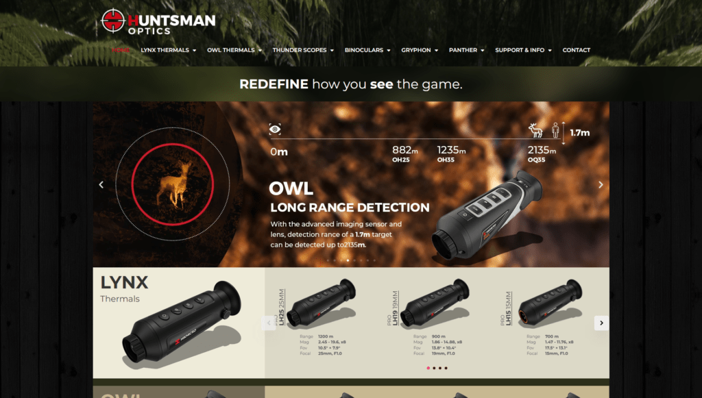 Huntsman Optics, Vindiweb Ltd - Web Design Tauranga, Custom development, SEO + Marketing