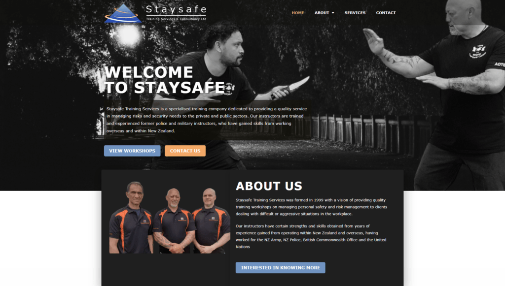 Staysafe Training, Vindiweb Ltd - Web Design Tauranga, Custom development, SEO + Marketing